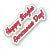 Happy Singles Awareness Day Text Design Sticker (Voorkant)