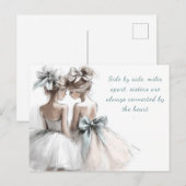 Happy Sister Day Wenskaart Pastel Mode Feestdagenkaart (Voorkant / Achterkant)