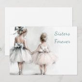 Happy Sister Day Wenskaart – Pastel Mode Feestdagenkaart (Voorkant / Achterkant)