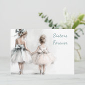 Happy Sister Day Wenskaart – Pastel Mode Feestdagenkaart (Staand voorkant)