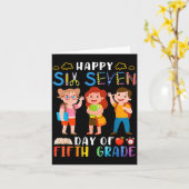 Happy Six Seven Day Of Fifth Grade Student Back To Kaart (Gele Bloem)