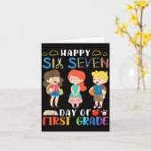 Happy Six Seven Day Of First Grade Student Back To Kaart (Gele Bloem)