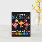 Happy Six Seven Day Of Kindergarten Student Back T Kaart (Gele Bloem)