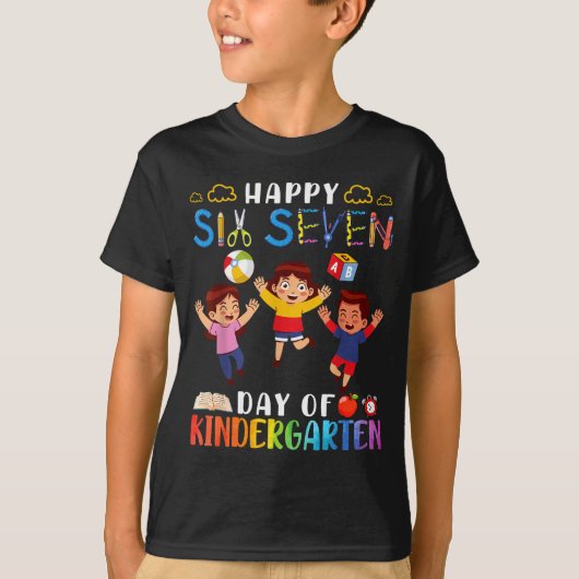 Happy Six Seven Day Of Kindergarten Student Back T T-shirt (Voorkant)