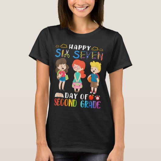Happy Six Seven Day Of Second Grade Student Back T T-shirt (Voorkant)