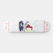 Happy Skater Gnome met cadeautjes Skateboard Kerst (Horizontaal)