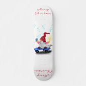 Happy Skater Gnome met cadeautjes Skateboard Kerst (Voorkant)