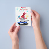 Happy Skater Gnome met Gifts en Sparkler - Grappig Flyer (Hand)