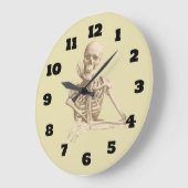 Happy Skeleton die zijn kin in z'n Bony Hand ruste Grote Klok (Hoek)