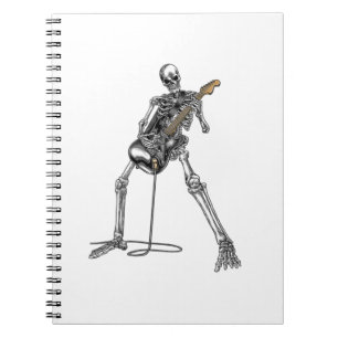 Happy Skeleton Guitar Guy Spooky Halloween Notitieboek