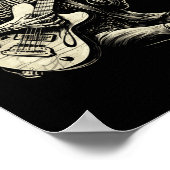 Happy Skeleton Guitar Guy Spooky Halloween Rock Ba Poster (Hoek)