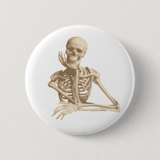 Happy Skeleton Ronde Button 5,7 Cm (Voorkant)