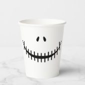 Happy Skeleton Smile Black en White Halloween Papieren Bekers (Voorkant)