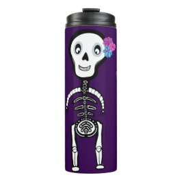Happy Skeletons met bloemen Thermosbeker