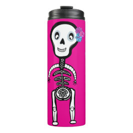 Happy Skeletons met bloemen Thermosbeker