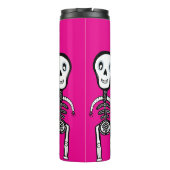 Happy Skeletons met bloemen Thermosbeker (Achterkant)