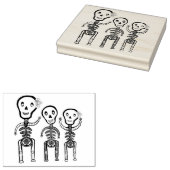 'Happy Skeletons Rubberstempel (Gestempeld)