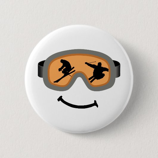 HAPPY SKIER RONDE BUTTON 5,7 CM (Voorkant)