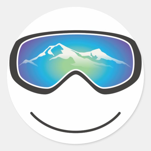 Happy Skier/Snowboarder Sticker (Voorkant)