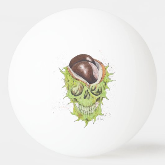 happy skull kastanie pingpongbal (Achterkant)