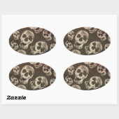 Happy Skulls Ovale Sticker (Vel)