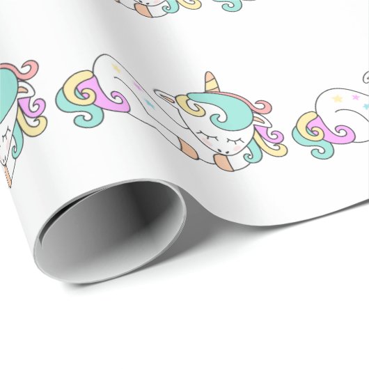 Happy Sleep Eenhoorn Hoorn Roze Snoep Baby Wit Cadeaupapier (Rol Hoek)