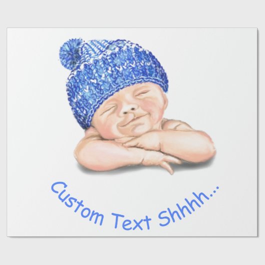 Happy Sleeping Baby Wrapping Papier Jouw tekst Naa (Vlak)