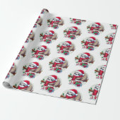 Happy Sleepy Christmas Sloth Cadeaupapier (Uitgerold)
