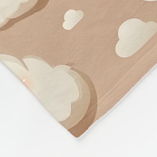 Happy Sleepy Clouds Fleece Deken (Hoek)
