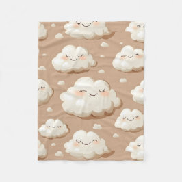 Happy Sleepy Clouds Fleece Deken