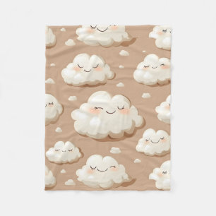 Happy Sleepy Clouds Fleece Deken