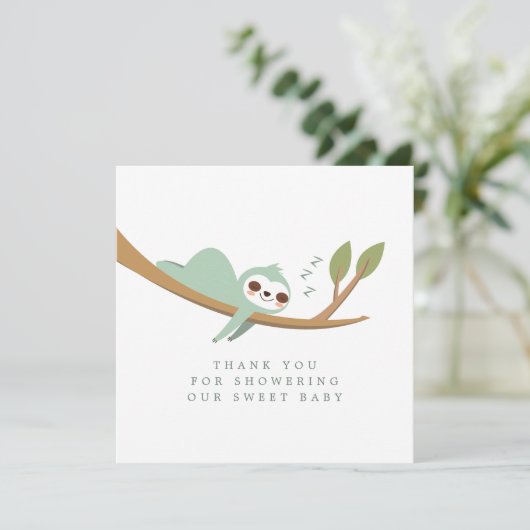 Happy Sloth Baby shower - Hartelijk dank (Staand voorkant)