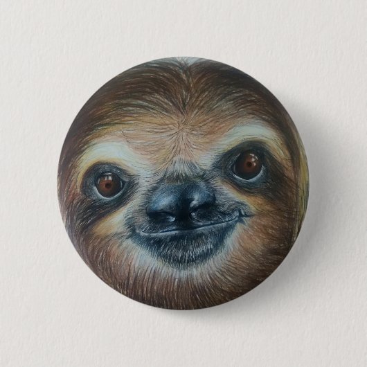 HAPPY SLOTH BADGE!glimlach regenwoud Ronde Button 5,7 Cm (Voorkant)