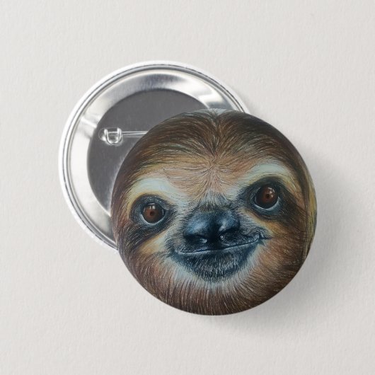 HAPPY SLOTH BADGE!glimlach regenwoud Ronde Button 5,7 Cm (Voorkant /achterkant)