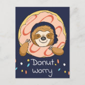 Happy Sloth Donut Worry Valentijn Briefkaart (Voorkant)