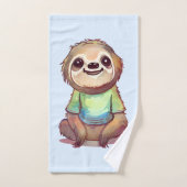 Happy Sloth Dragen een Shirt Leuk Bad Handdoek (Handdoek)