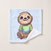 Happy Sloth Dragen een Shirt Leuk Bad Handdoek (Wasdoekje)