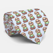 Happy Sloth Dragen een Shirt Leuk Patroon Stropdas (Opgerold)