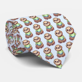 Happy Sloth Dragen een Shirt Leuk Patroon Stropdas