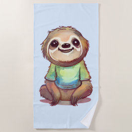 Happy Sloth Dragen een Shirt Leuk Strandlaken