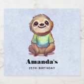 Happy Sloth Dragen een Shirt Leuke Verjaardag Bier Etiket (Enkel label)