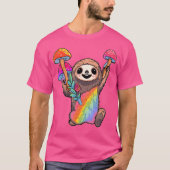 Happy Sloth Edm Rave Psychedelic Dj T-shirt (Voorkant)