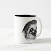 Happy Sloth Face Tweekleurige Koffiemok (Voorkant rechts)