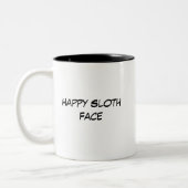 Happy Sloth Face Tweekleurige Koffiemok (Links)