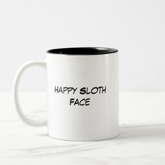 Happy Sloth Face Tweekleurige Koffiemok (Links)