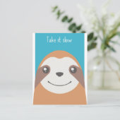 Happy sloth-gezicht briefkaart (Staand voorkant)