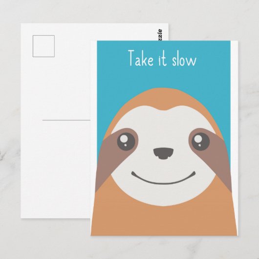 Happy sloth-gezicht briefkaart (Voorkant / Achterkant)