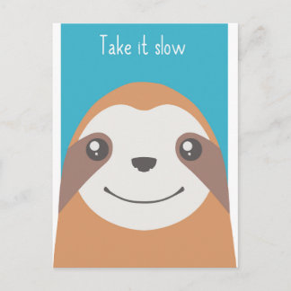 Happy sloth-gezicht briefkaart