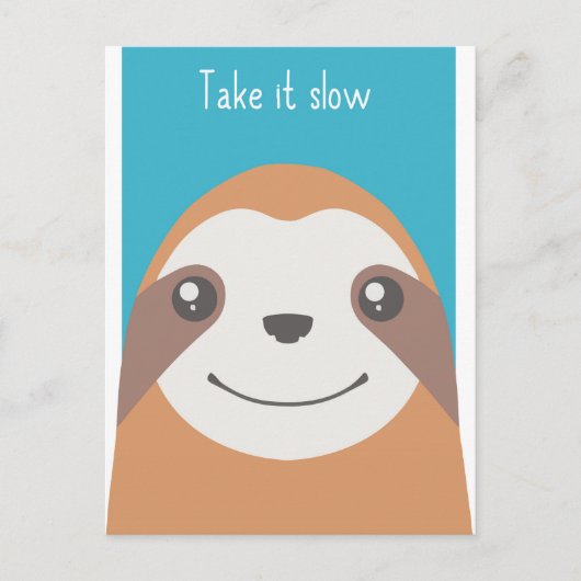 Happy sloth-gezicht briefkaart (Voorkant)