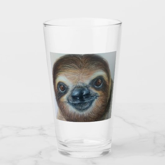 HAPPY SLOTH Glass tumbler slotwegen (Voorkant)